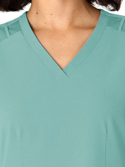 Women's Flex-n-Reach Side Panel V-Neck Scrub Top - 6145 - Turquoise