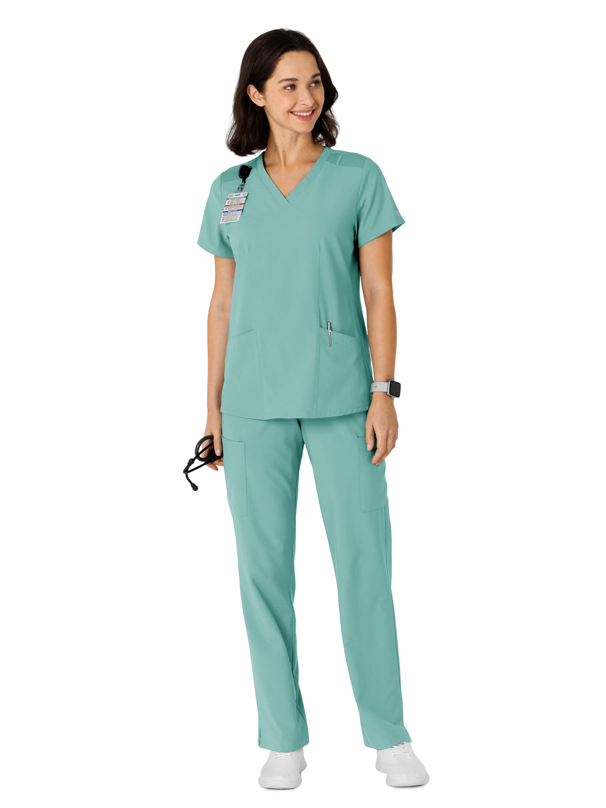 Women's Flex-n-Reach Side Panel V-Neck Scrub Top - 6145 - Turquoise