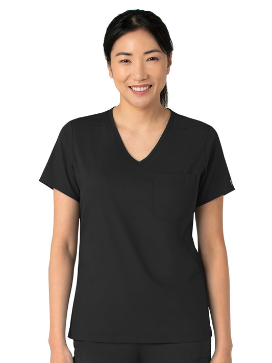 Women's Tuck-In V-Neck Top - 6151 - Black