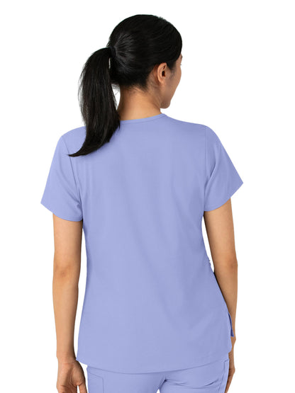 Women's Two-Pocket Tuck-In V-Neck Top - 6151 - Ceil Blue