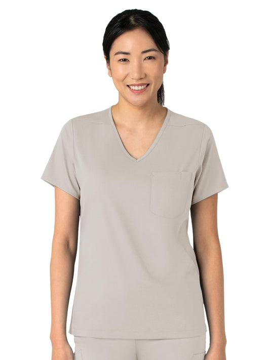 Women's Two-Pocket Tuck-In V-Neck Top - 6151 - Cloud