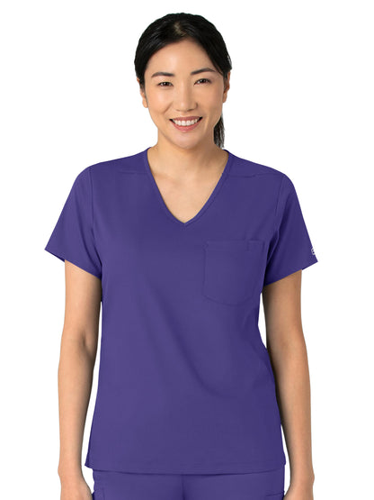 Women's Two-Pocket Tuck-In V-Neck Top - 6151 - Grape