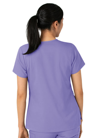 Women's Two-Pocket Tuck-In V-Neck Top - 6151 - Iris Purple