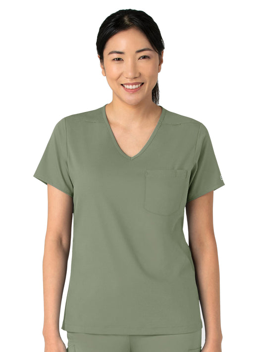 Women's Tuck-In V-Neck Top - 6151 - Sage