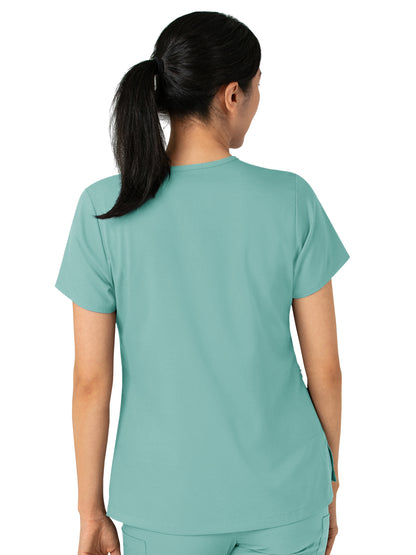 Women's Two-Pocket Tuck-In V-Neck Top - 6151 - Turquoise