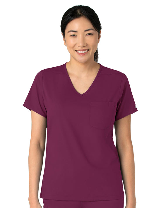 Women's Tuck-In V-Neck Top - 6151 - Wine