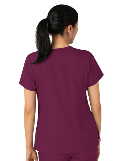 Women's Two-Pocket Tuck-In V-Neck Top - 6151 - Wine