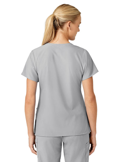 Women's Five-Pocket V-Neck Top - 6155 - Grey