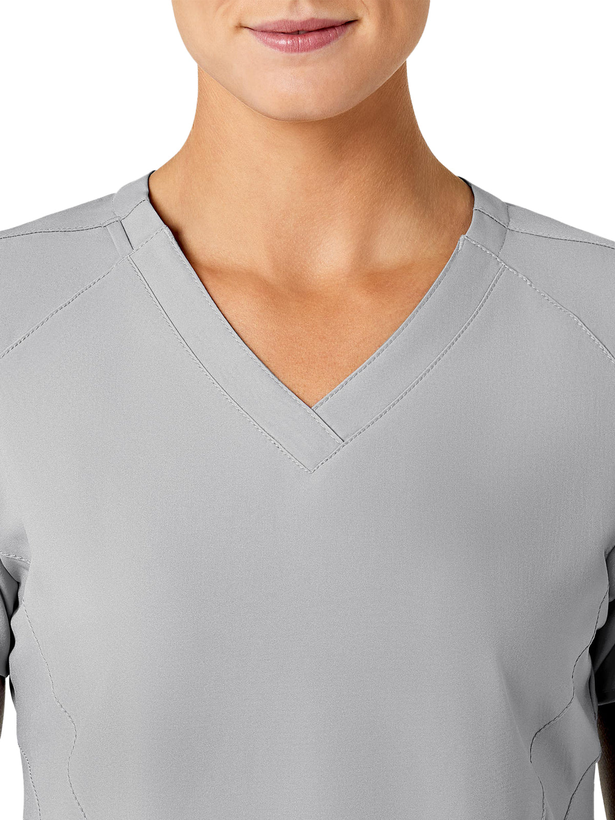 Women's Five-Pocket V-Neck Top - 6155 - Grey