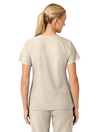 Women's Five-Pocket V-Neck Top - 6155 - Khaki