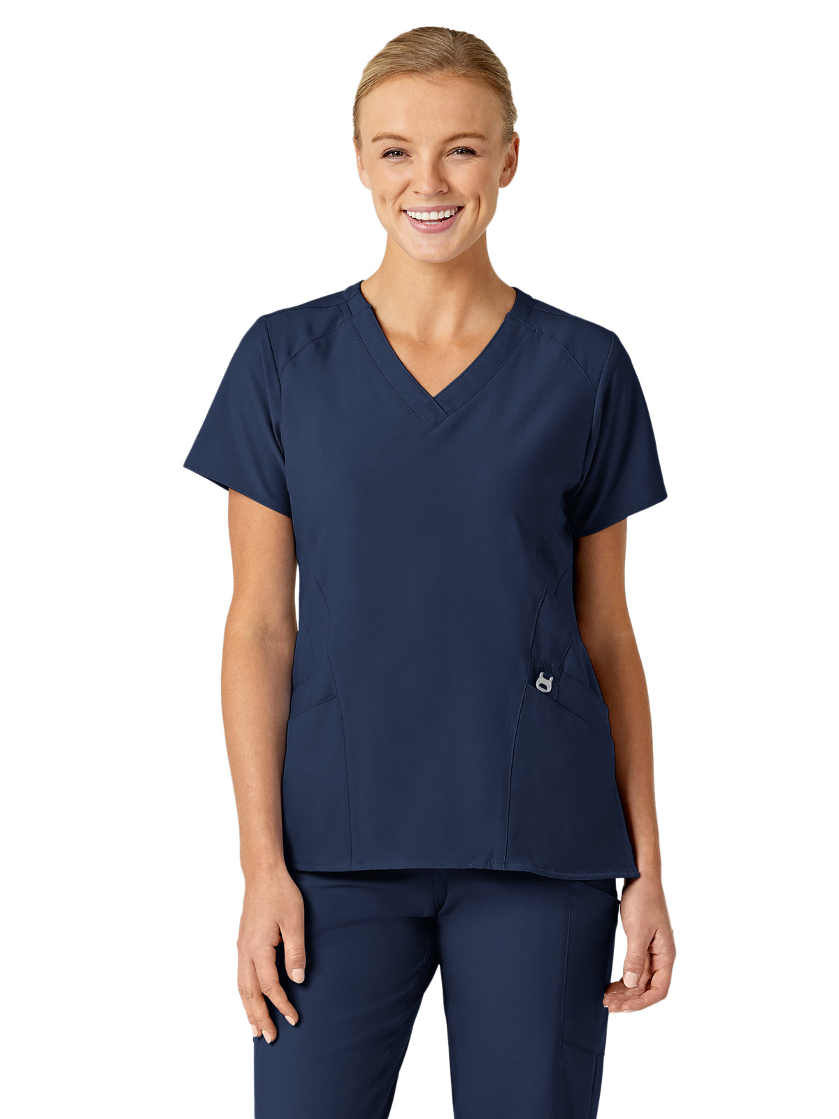 Women's Five-Pocket V-Neck Top - 6155 - Navy