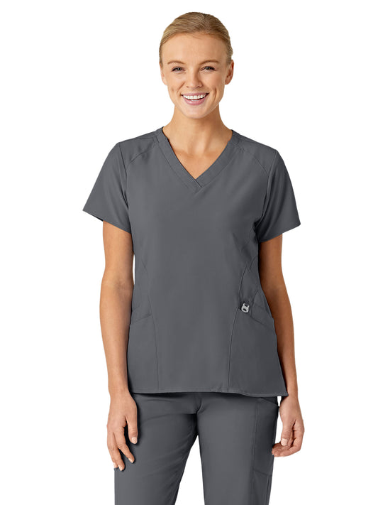 Women's Five-Pocket V-Neck Top - 6155 - Pewter