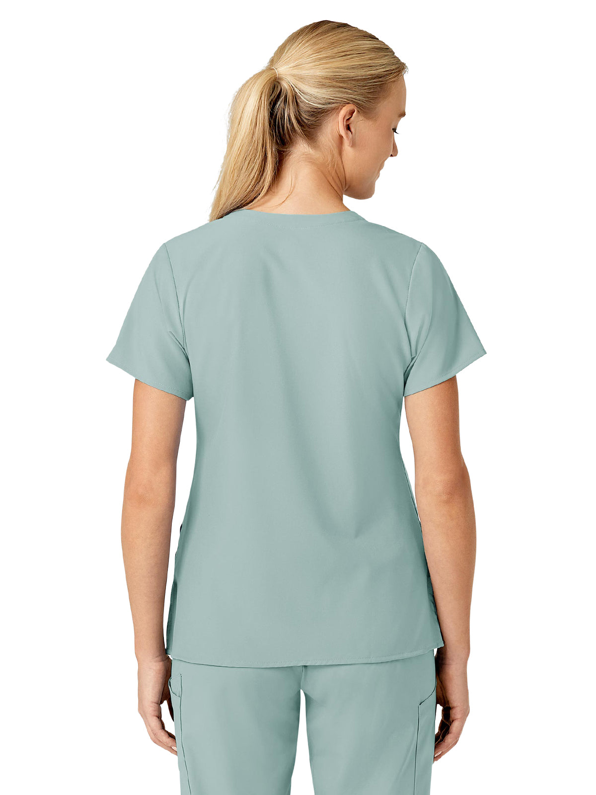 Women's Five-Pocket V-Neck Top - 6155 - Sky Blue