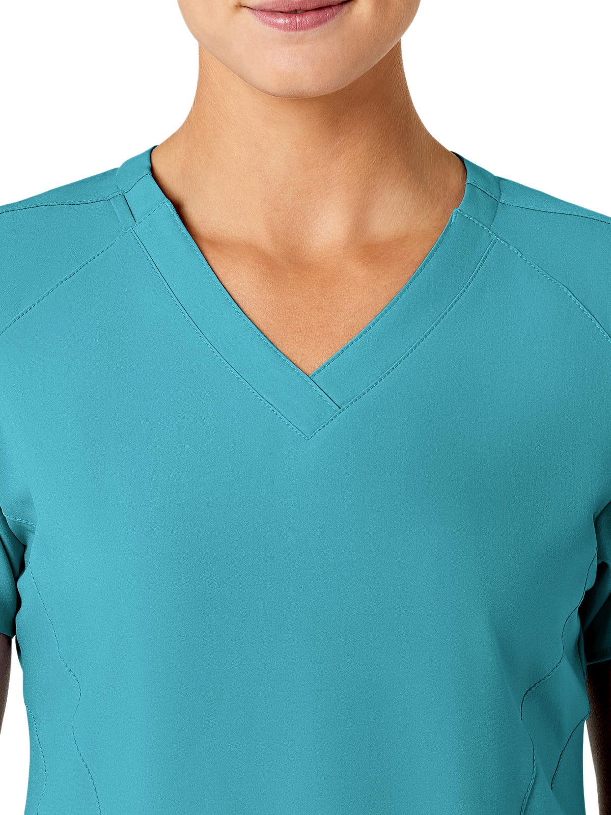 Women's Five-Pocket V-Neck Top - 6155 - Teal