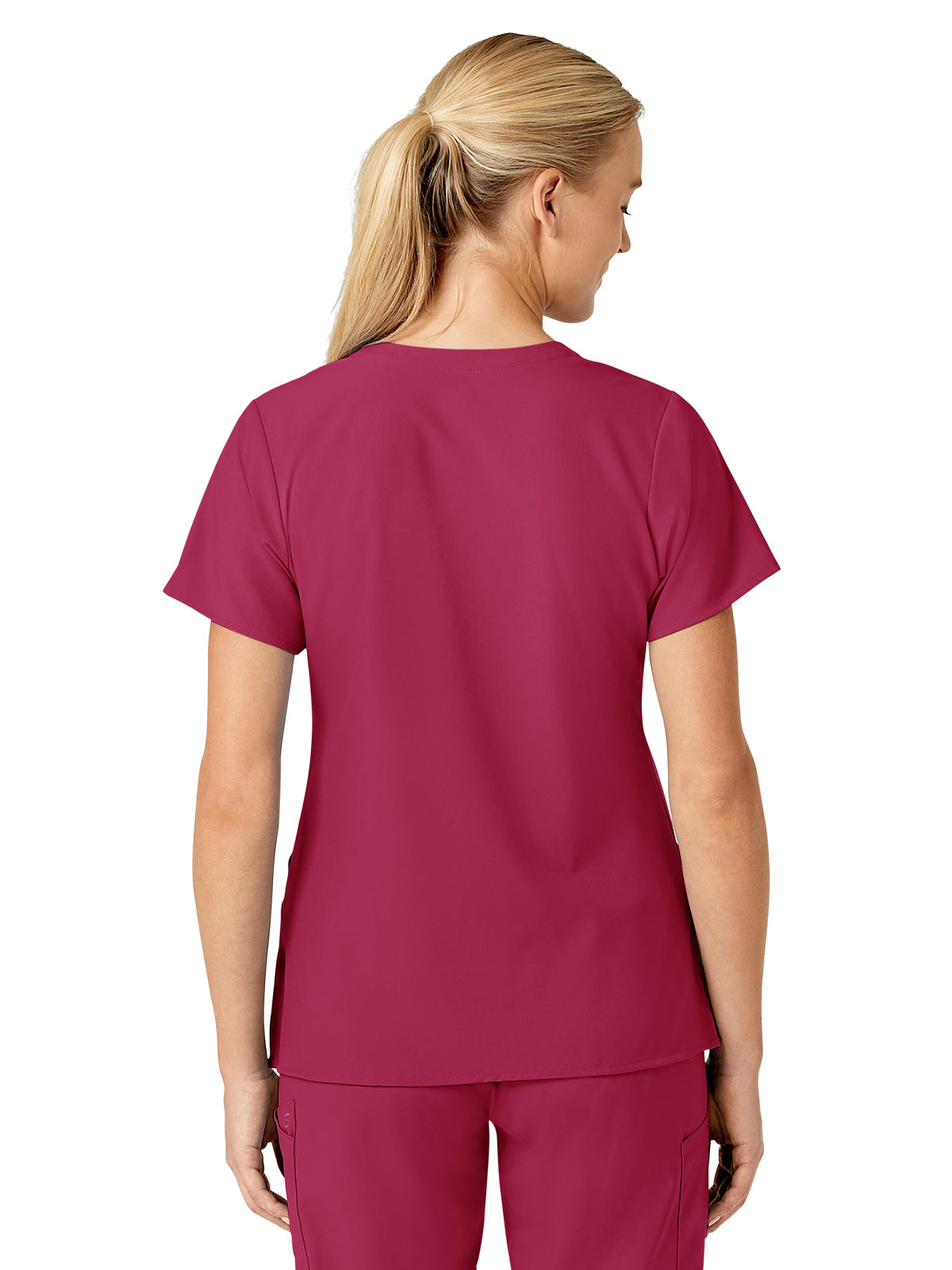 Women's Five-Pocket V-Neck Top - 6155 - Viva Magenta