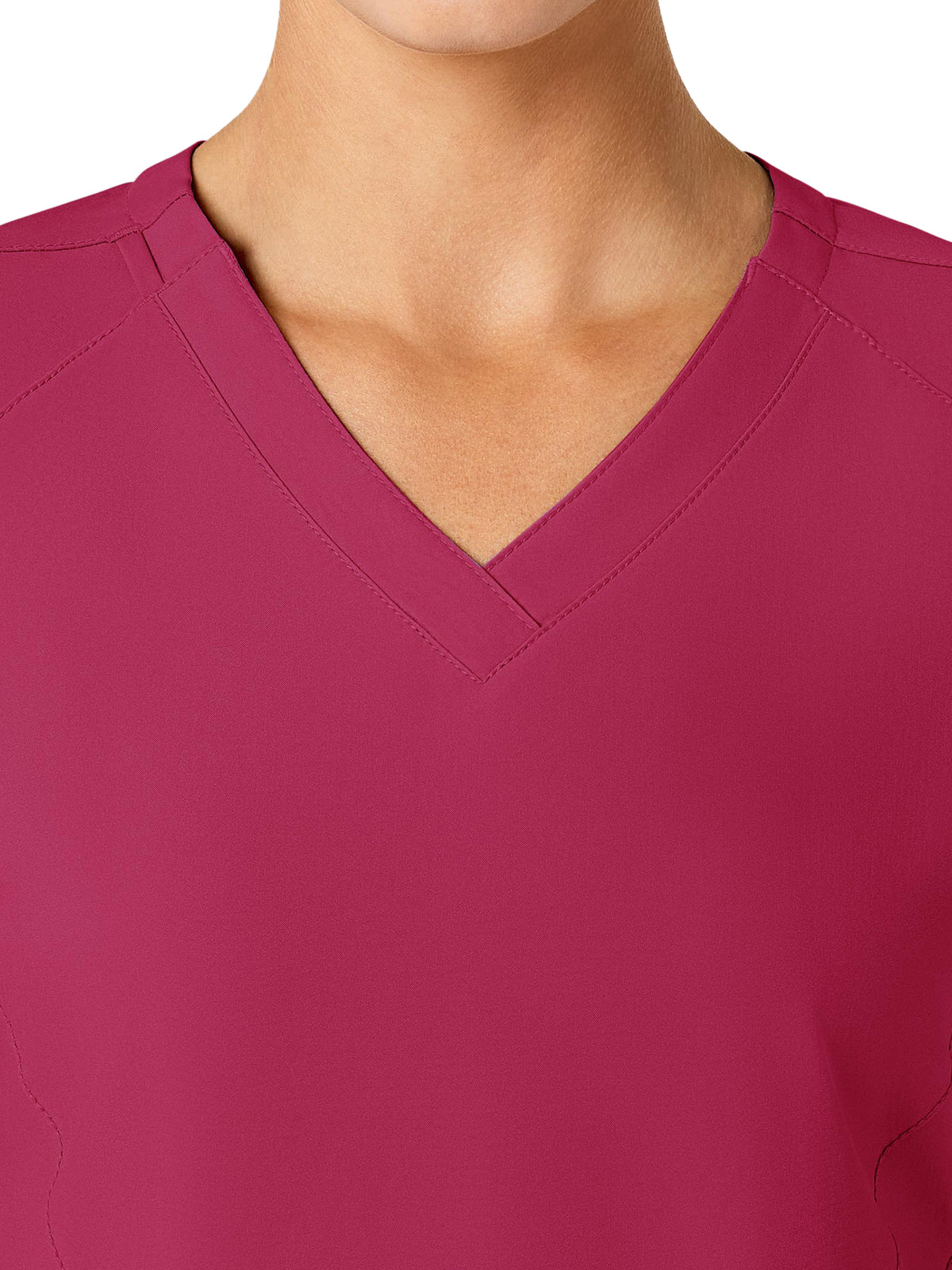 Women's Five-Pocket V-Neck Top - 6155 - Viva Magenta