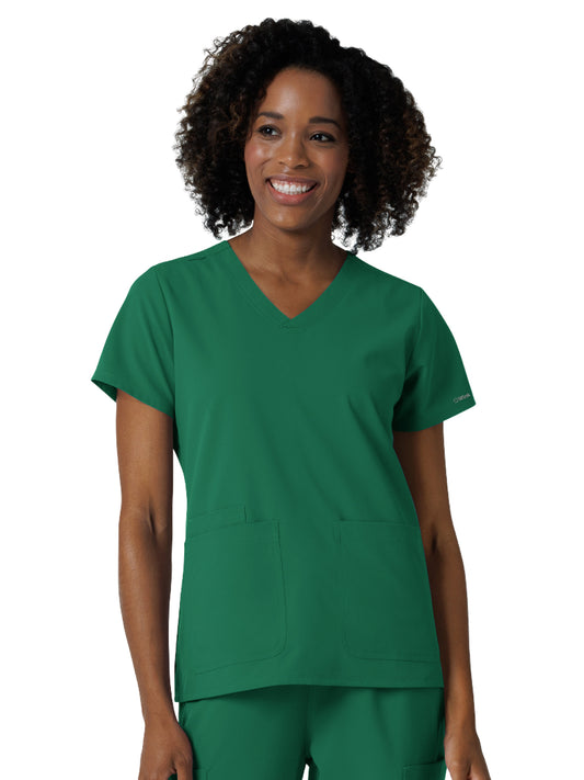 Women's Three-Pocket V-Neck Scrub Top - 6180 - Hunter
