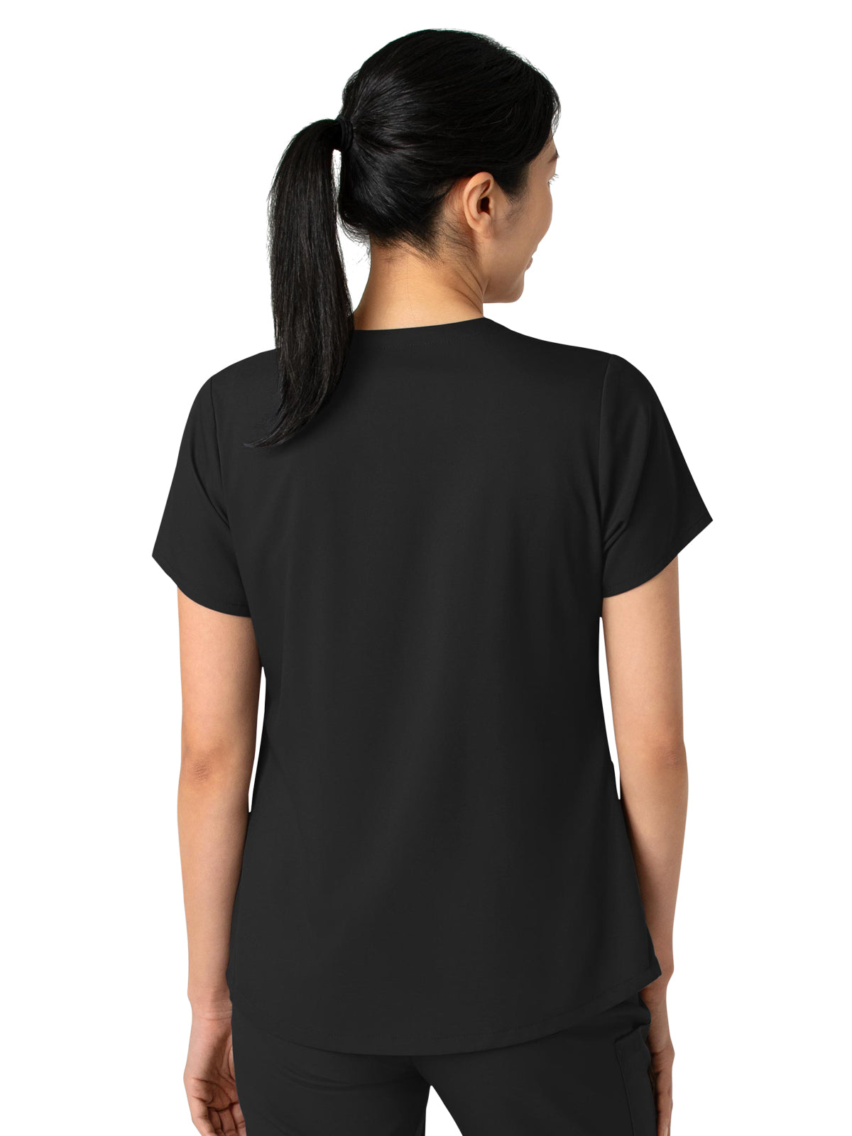 Women's 2-Pocket V-Neck Top - 6251 - Black