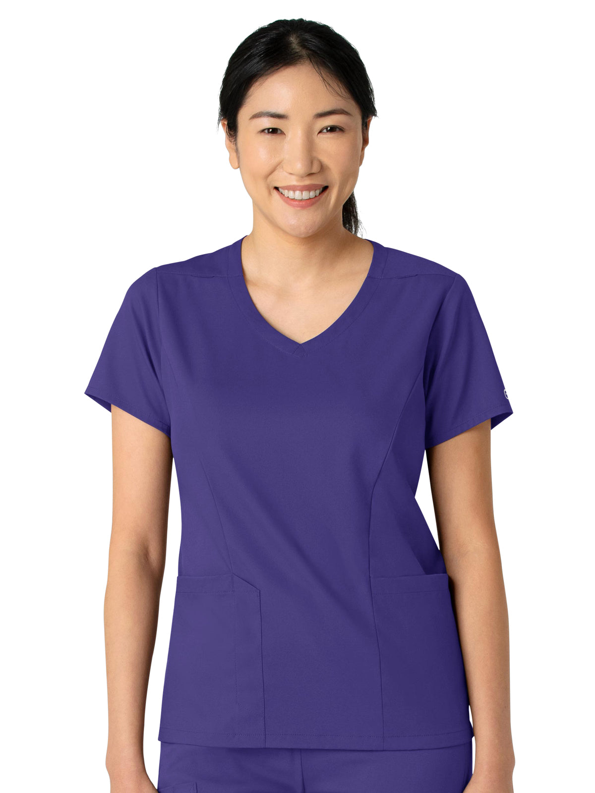 Women's 2-Pocket V-Neck Top - 6251 - Grape