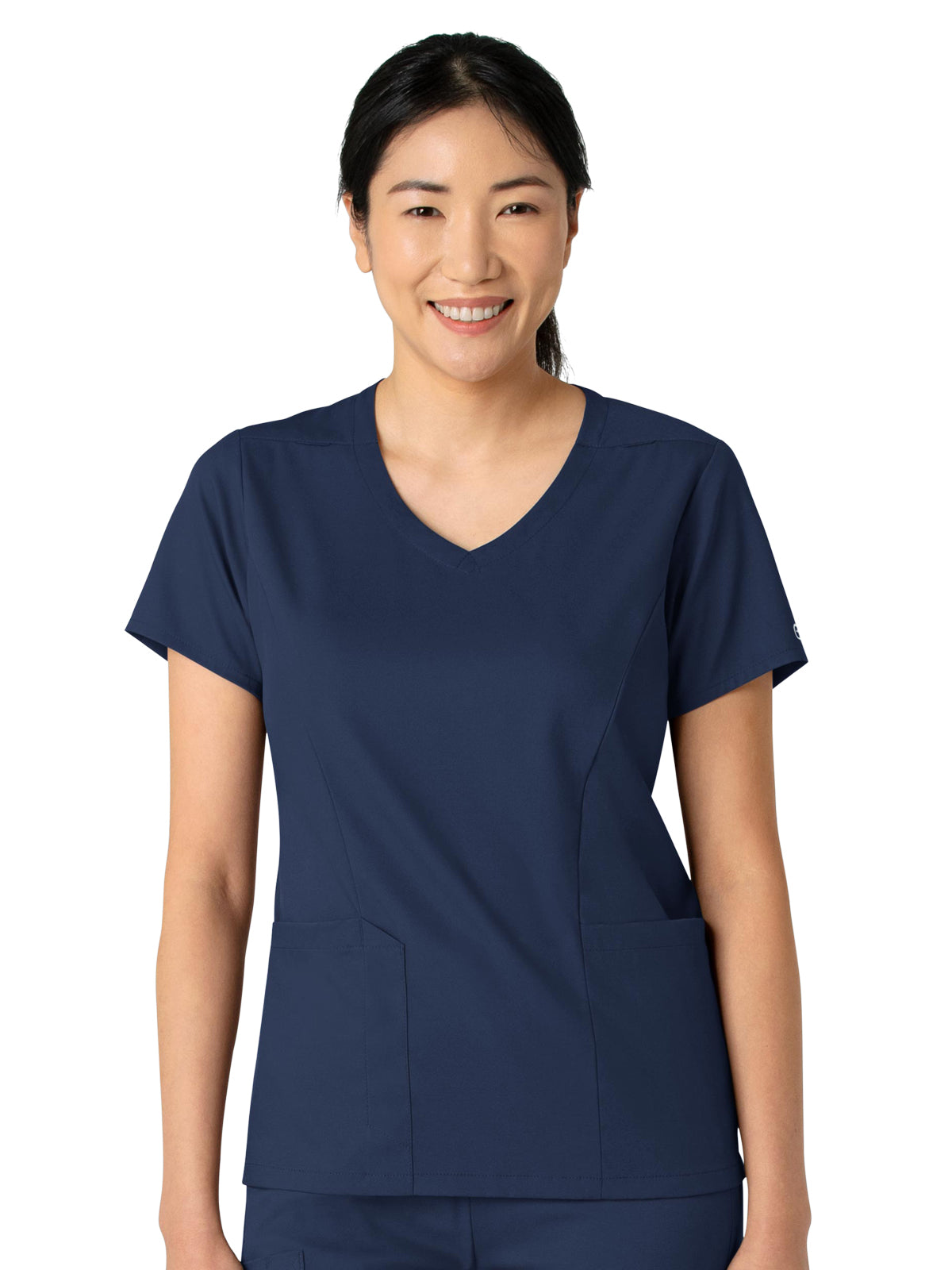 Women's 2-Pocket V-Neck Top - 6251 - Navy