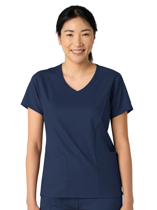 Women's 2-Pocket V-Neck Top - 6251 - Navy