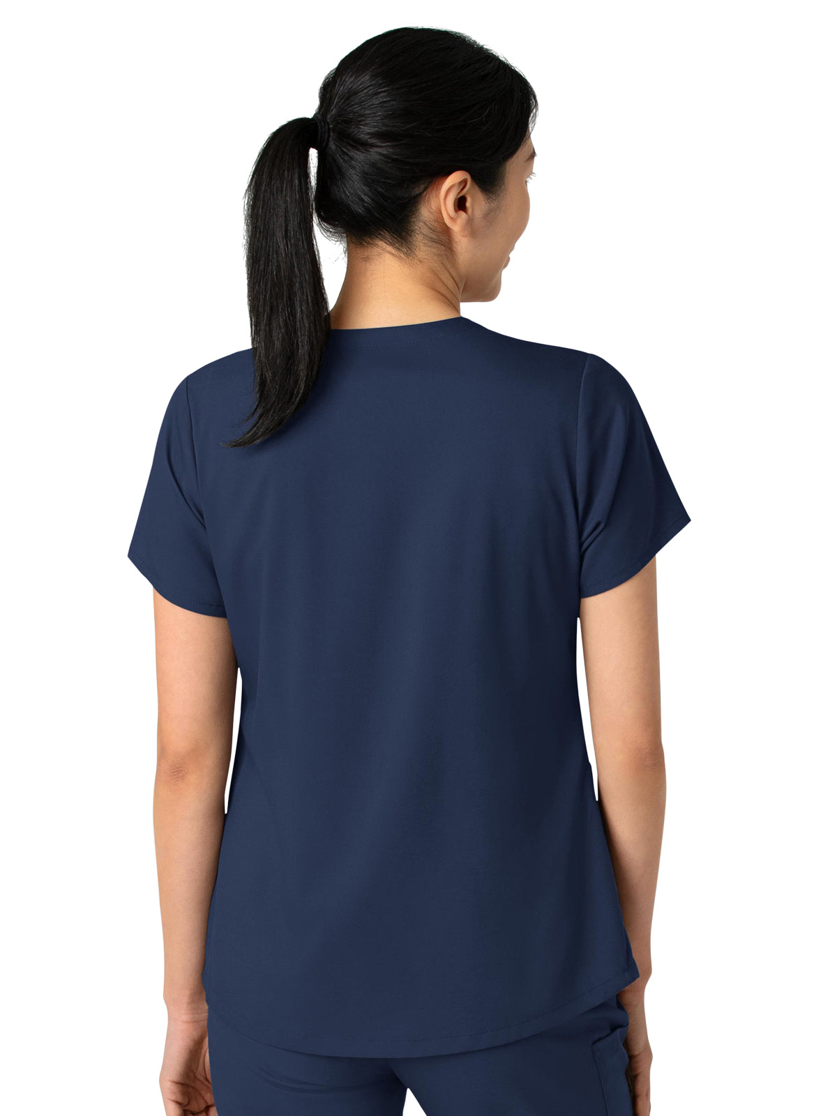 Women's 2-Pocket V-Neck Top - 6251 - Navy