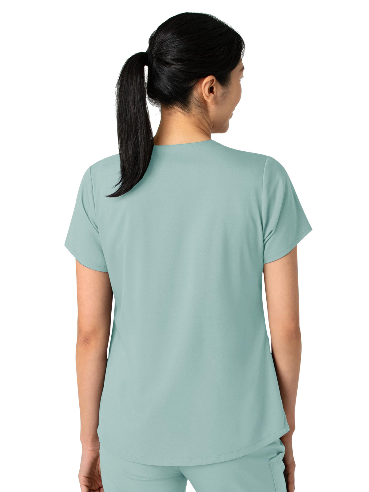 Women's 2-Pocket V-Neck Top - 6251 - Sky Blue