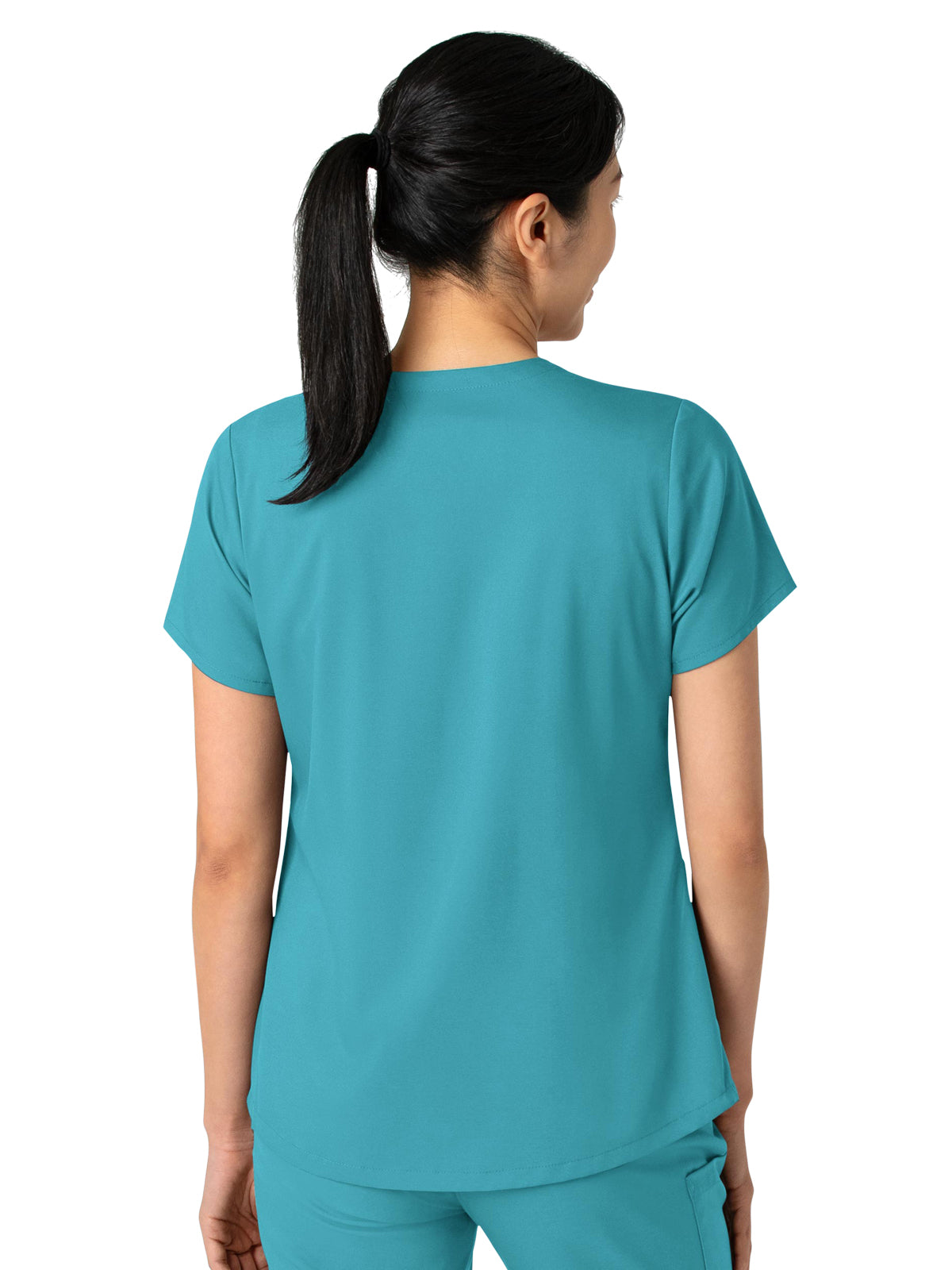 Women's 2-Pocket V-Neck Top - 6251 - Teal