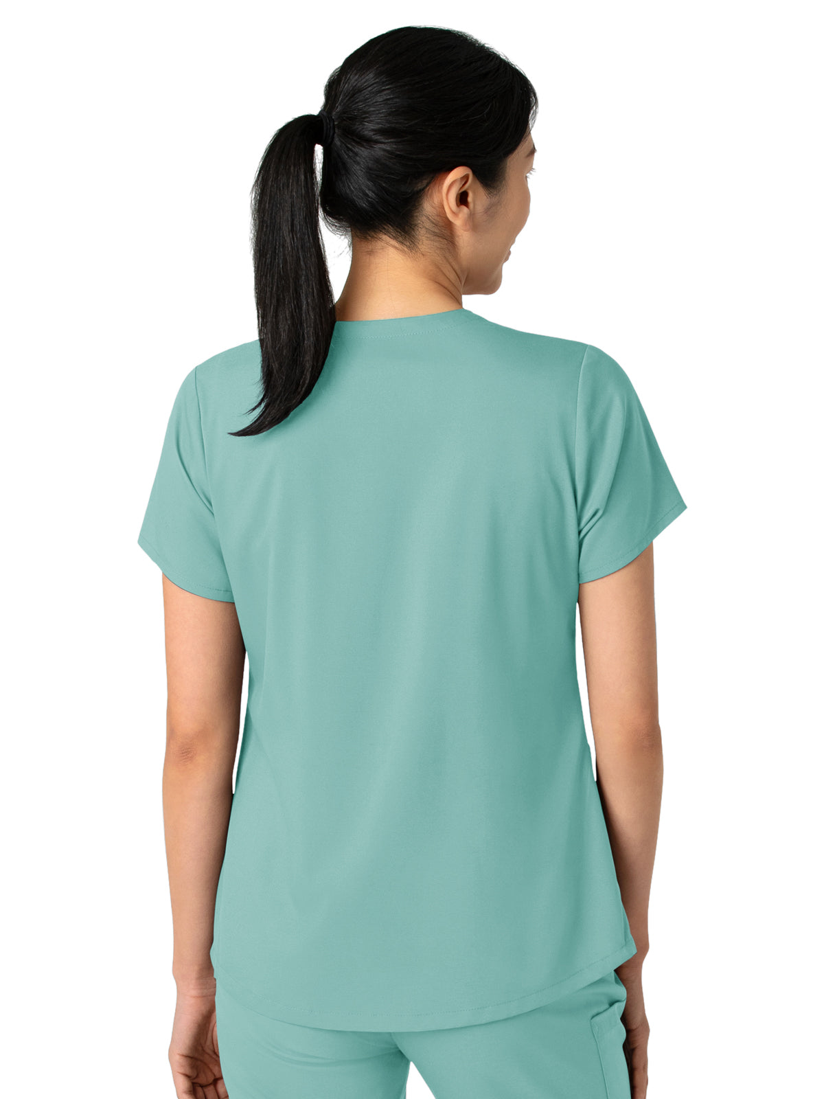 Women's 2-Pocket V-Neck Top - 6251 - Turquoise