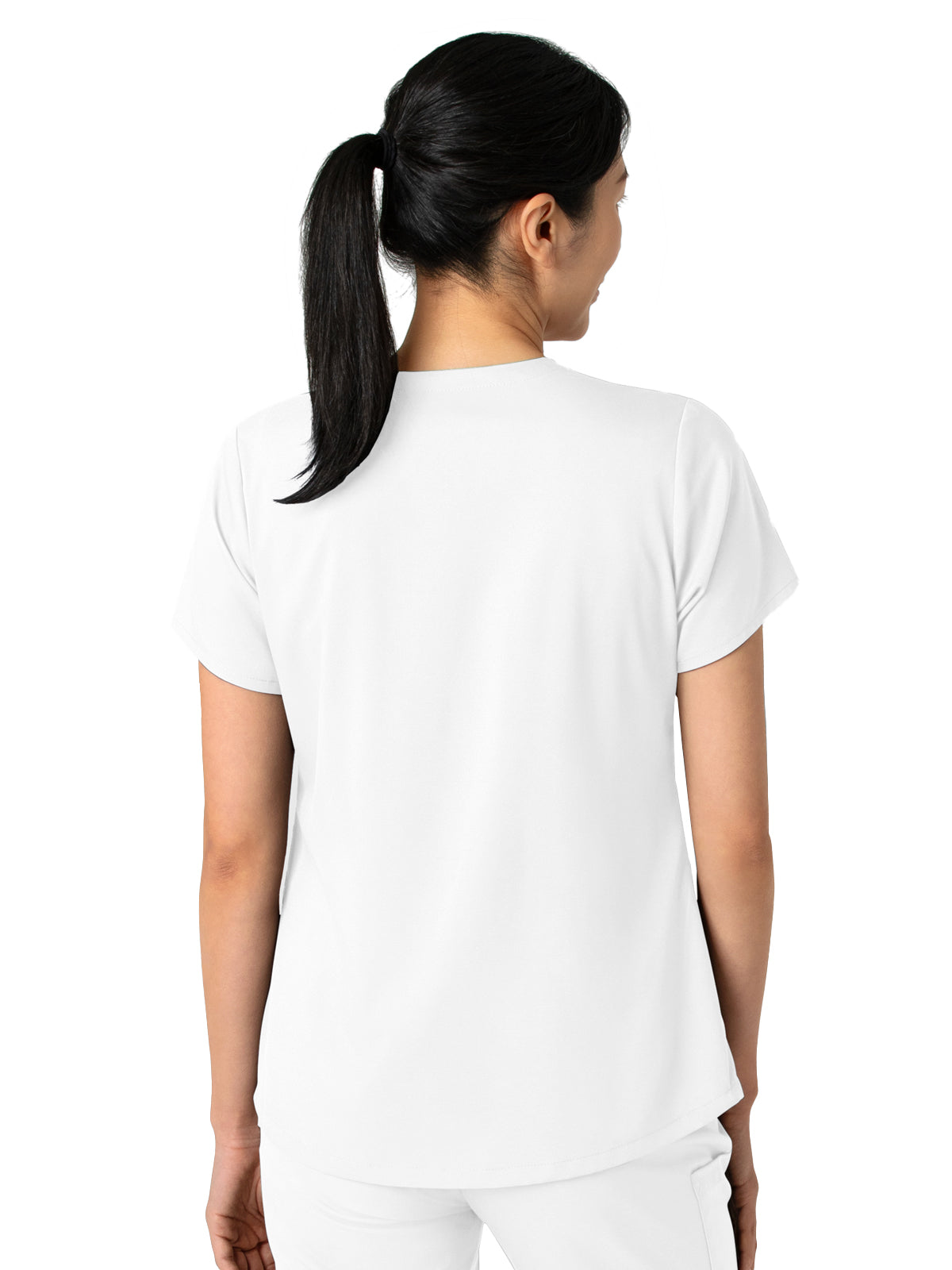 Women's 2-Pocket V-Neck Top - 6251 - White