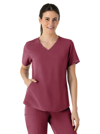 Women's Four-Pocket V-Neck Scrub Top - 6254 - Carnation