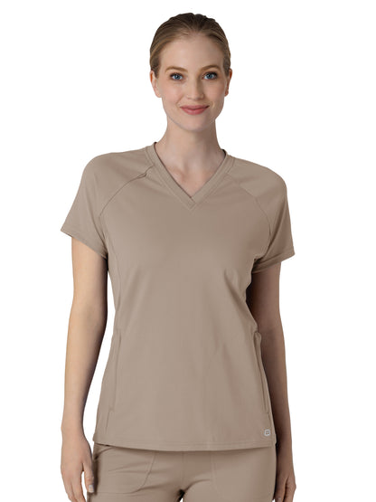 Women's Four-Pocket Flex-n-Reach V-Neck Raglan Scrub Top - 6259 - Haze