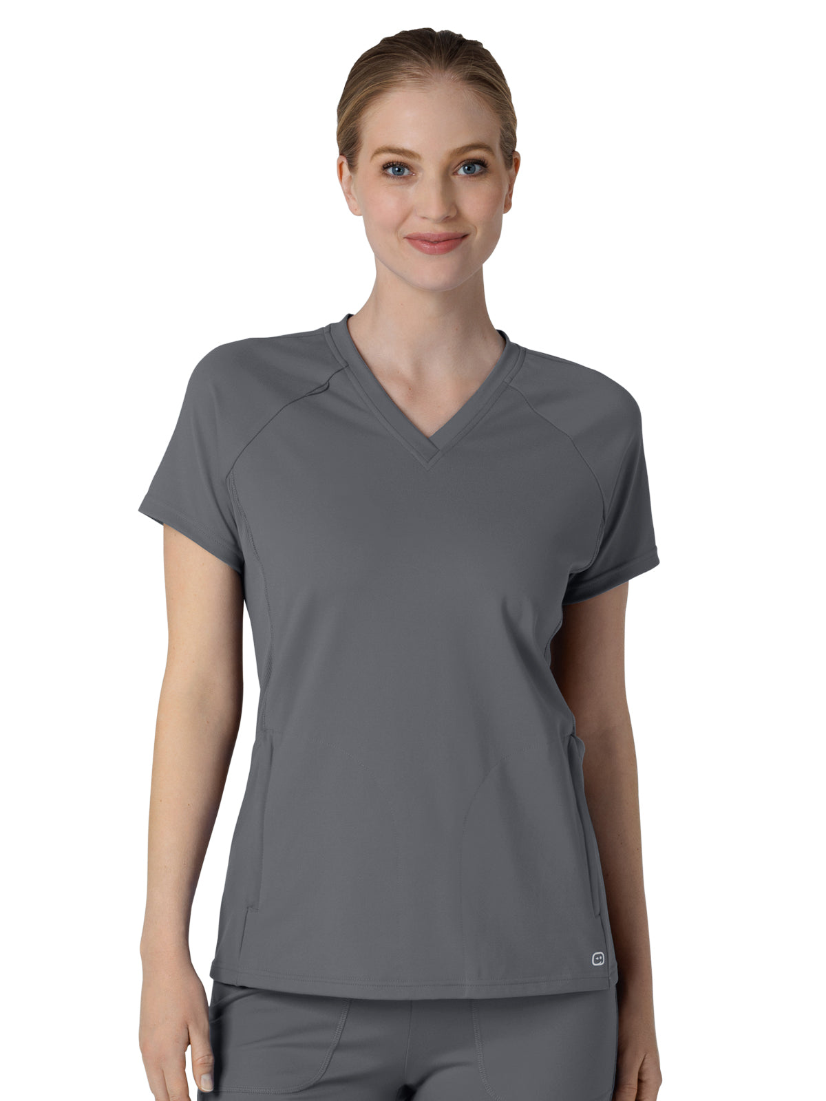 Women's Four-Pocket Flex-n-Reach V-Neck Raglan Top - 6259 - Pewter