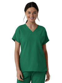 Women's Three-Pocket Drop Shoulder Tunic Scrub Top - 6280 - Hunter