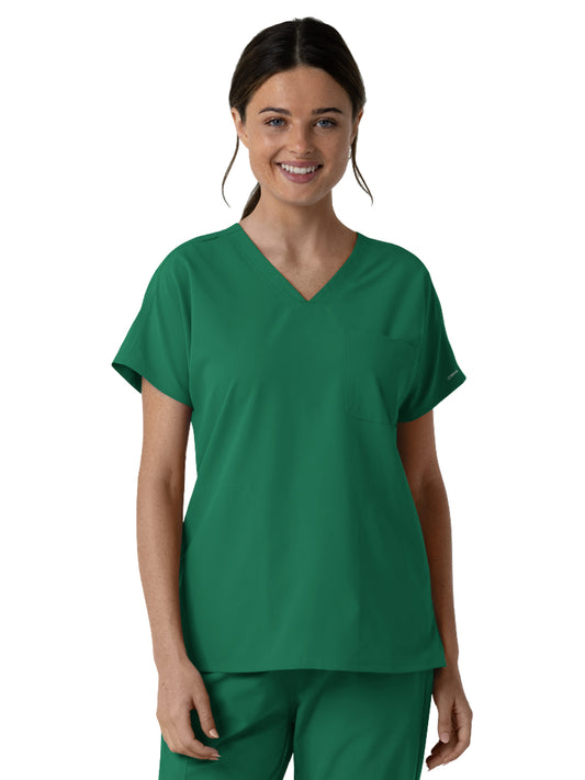 Women's Three-Pocket Drop Shoulder Tunic Scrub Top - 6280 - Hunter