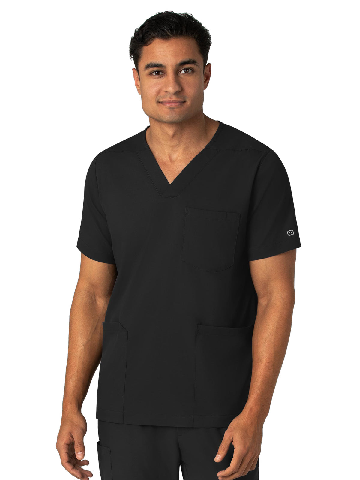 Men's Four-Pocket V-Neck Top - 6351 - Black