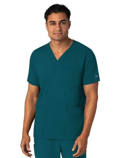 Men's Four-Pocket V-Neck Top - 6351 - Caribbean