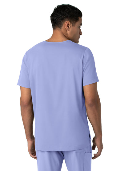 Men's Four-Pocket V-Neck Top - 6351 - Ceil Blue