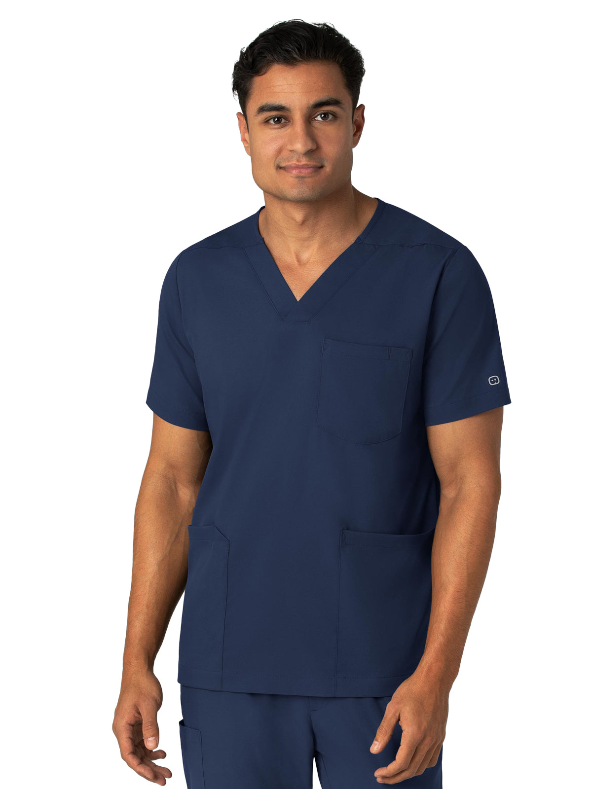 Men's Four-Pocket V-Neck Top - 6351 - Navy