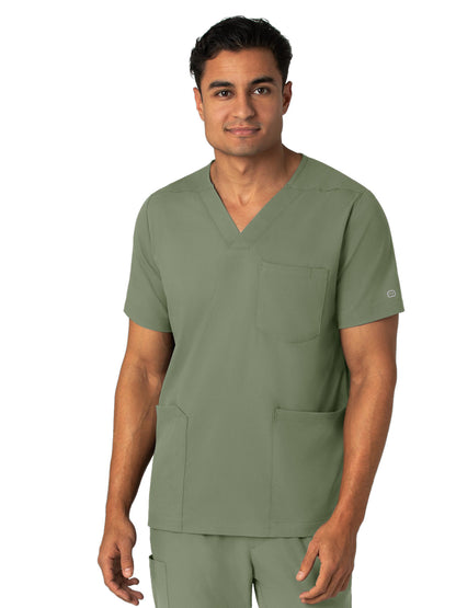 Men's Four-Pocket V-Neck Top - 6351 - Sage