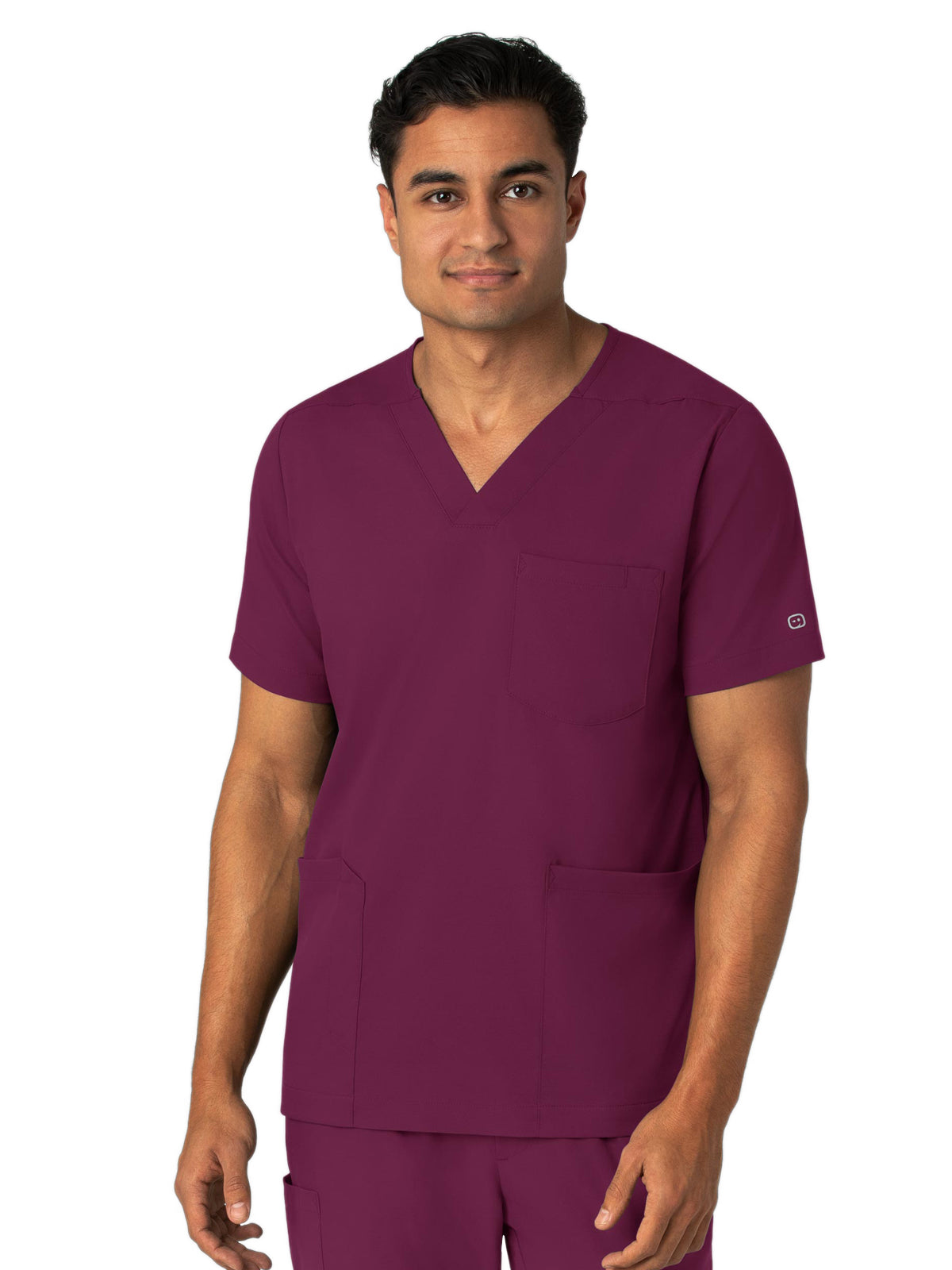 Men's Four-Pocket V-Neck Top - 6351 - Wine