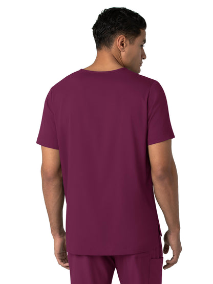 Men's Four-Pocket V-Neck Top - 6351 - Wine