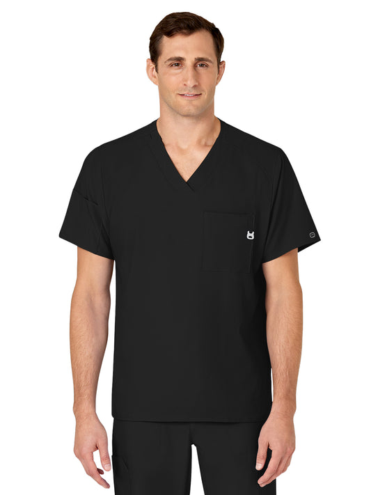 Men's Six-Pocket V-Neck Top - 6355 - Black