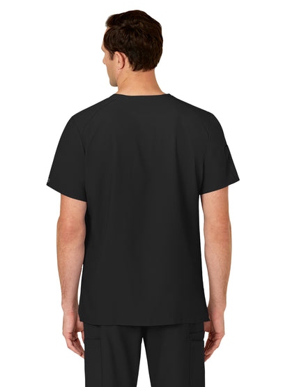 Men's Six-Pocket V-Neck Top - 6355 - Black