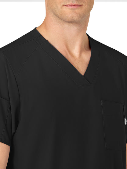 Men's Six-Pocket V-Neck Top - 6355 - Black