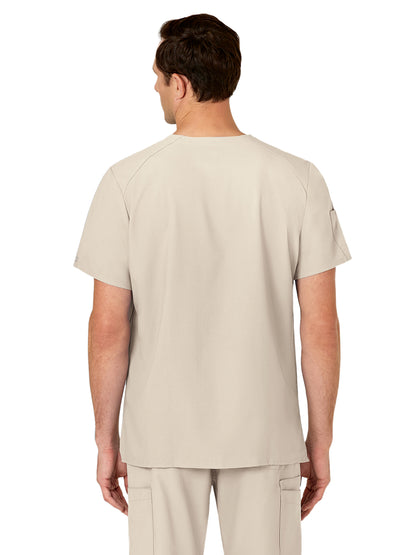 Men's Six-Pocket V-Neck Top - 6355 - Khaki