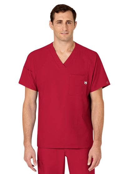 Men's Six-Pocket V-Neck Top - 6355 - Red