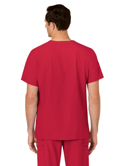 Men's Six-Pocket V-Neck Top - 6355 - Red