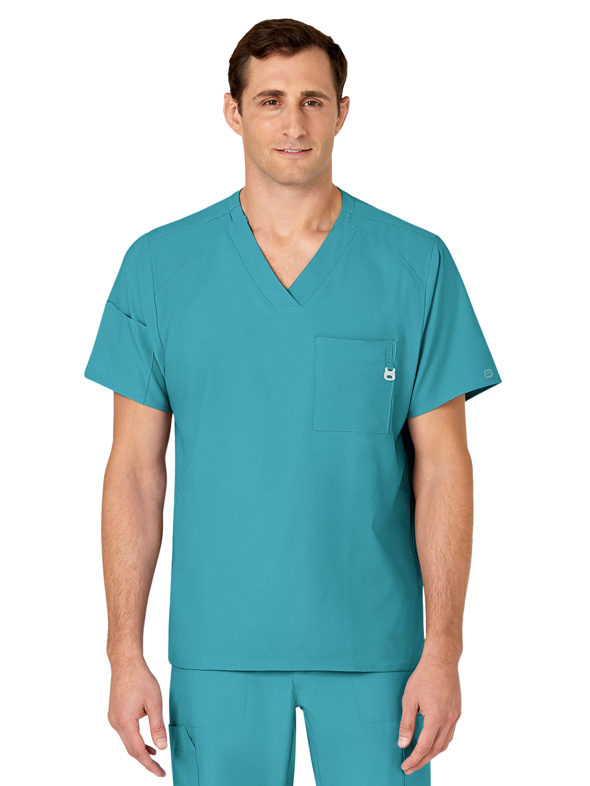 Men's Six-Pocket V-Neck Top - 6355 - Teal