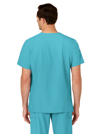 Men's Six-Pocket V-Neck Top - 6355 - Teal